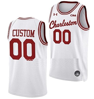 Custom Charleston Cougars Jersey Name and Number College Basketball Throwback White
