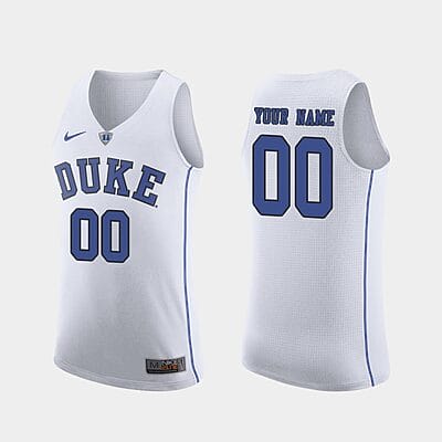 Custom Duke Blue Devils Jersey Name, Number College Basketball White