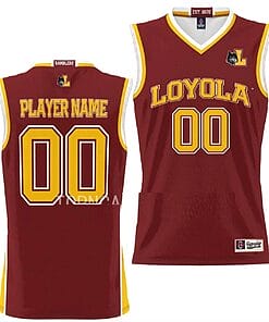 Custom Loyola Chicago Ramblers Jersey Name and Number College Basketball NIL Pick-A-Player Maroon