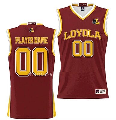 Custom Loyola Chicago Ramblers Jersey Name and Number College Basketball NIL Pick-A-Player Maroon