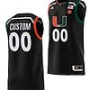 Custom Miami Hurricanes Jersey Name and Number College Basketball Black Replica
