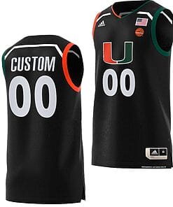 Custom Miami Hurricanes Jersey Name and Number College Basketball Black Replica