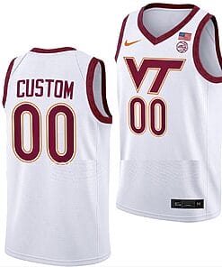 Custom Virginia Tech Hokies Jersey Name and Number College Basketball Swingman White