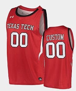 Custom Texas Tech Jersey Name and Number Red Raiders College Basketball Red