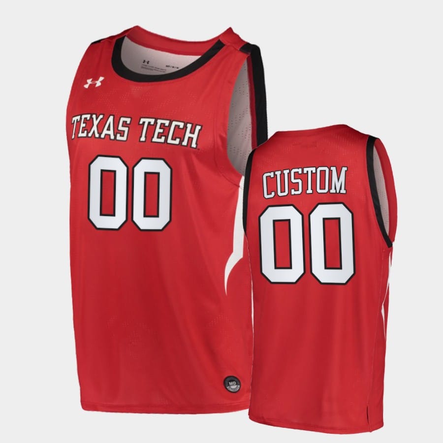 Custom Texas Tech Jersey Name and Number Red Raiders College Basketball Red
