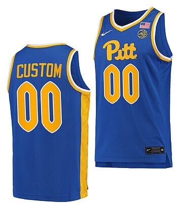 Custom Pitt Panthers Jersey Name and Number College Basketball Replica Royal