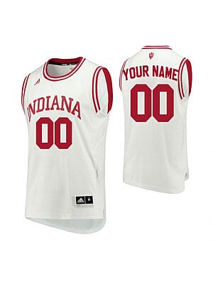 Custom Indiana Hoosiers Jersey College Basketball Name and Number White