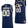 Custom Georgia Tech Yellow Jackets Jersey Name and Number College Basketball Navy Swingman