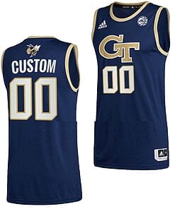 Custom Georgia Tech Yellow Jackets Jersey Name and Number College Basketball Navy Swingman