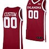 Custom Oklahoma Sooners Jersey Name and Number College Basketball Away Crimson