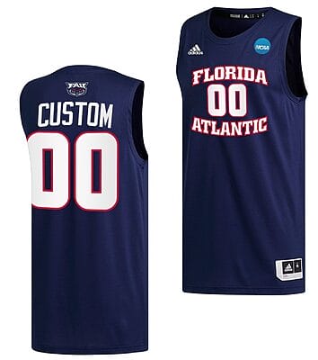 Custom FAU Owls Basketball Jersey 2023 NCAA March Madness Navy