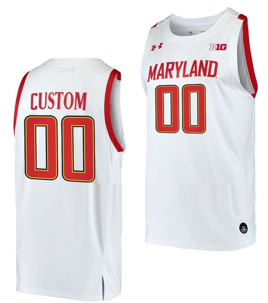 Custom Maryland Terrapins Jersey NCAA College Basketball Home White