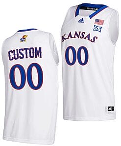 Custom Kansas Jayhawks Jersey College Basketball White Home
