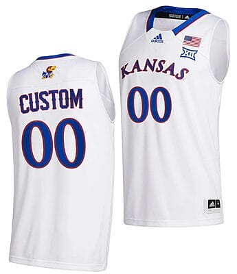 Custom Kansas Jayhawks Jersey College Basketball White Home