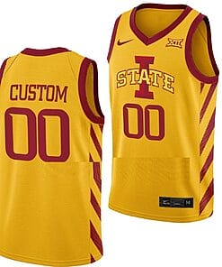 Custom Iowa State Cyclones Jersey College Basketball Gold