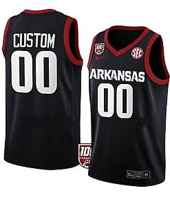 Custom Arkansas Razorbacks Basketball Jersey College Name and Number Team Black