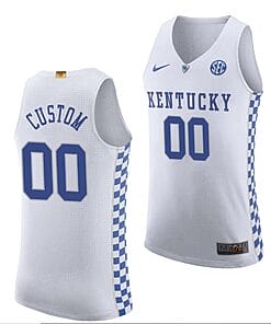 Custom Kentucky Wildcats Jersey Name and Number College Basketball White Replica