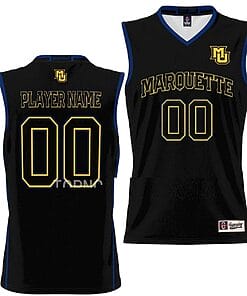 Custom Marquette Golden Eagles Jersey Name and Number College Basketball NIL Pick-A-Player Black