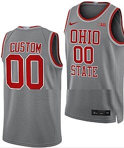 Custom Ohio State Buckeyes Jersey Name and Number College Basketball Gray