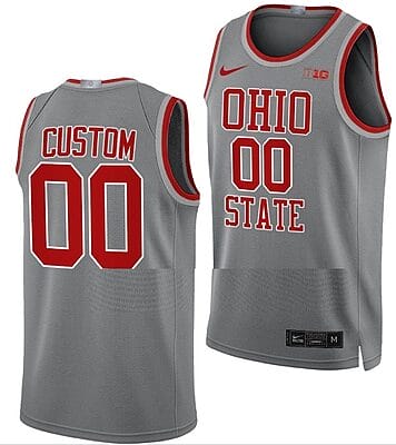 Custom Ohio State Buckeyes Jersey Name and Number College Basketball Gray