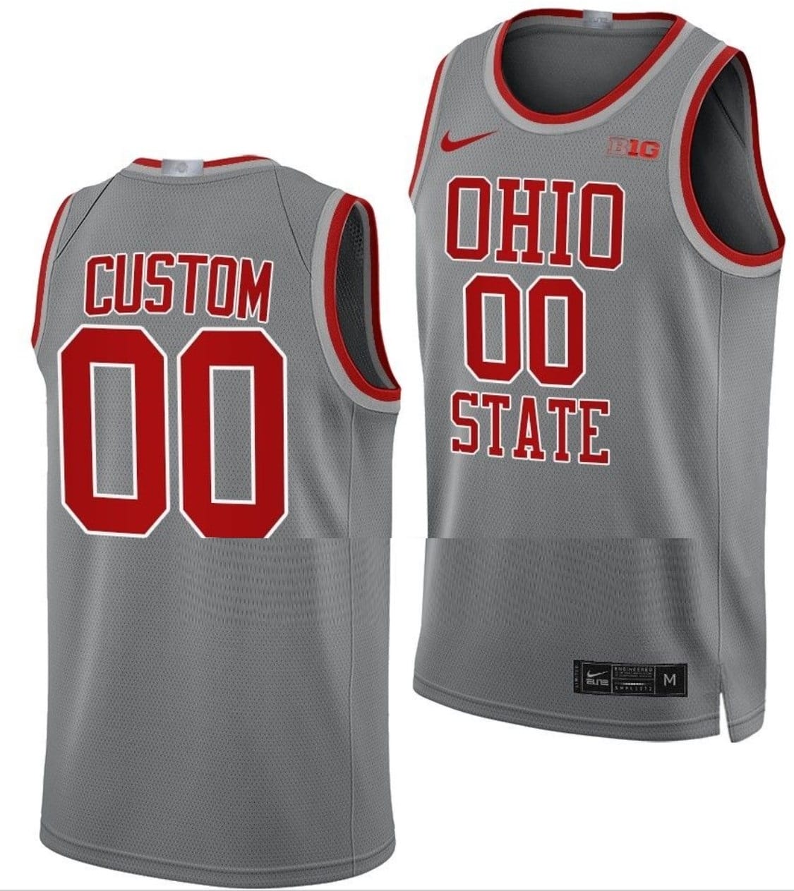 Custom Ohio State Buckeyes Jersey Name and Number College Basketball Gray