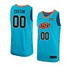 Custom Oklahoma State Cowboys Basketball Jersey College Name and Number Turquoise