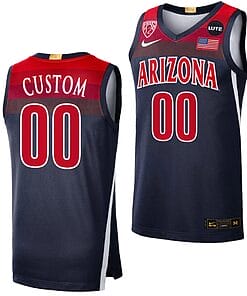 Custom Arizona Wildcats Jersey Name and Number College Basketball Limited Navy Elite