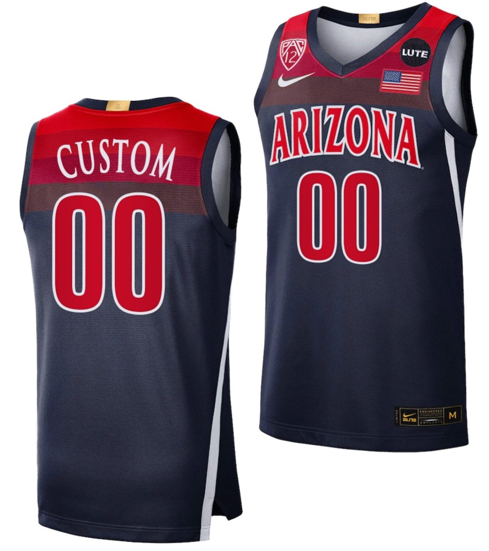 Custom Arizona Wildcats Jersey Name and Number College Basketball Limited Navy Elite