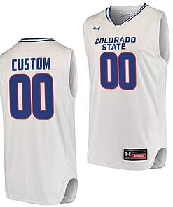Custom Colorado State Rams Jersey Name and Number College Basketball White