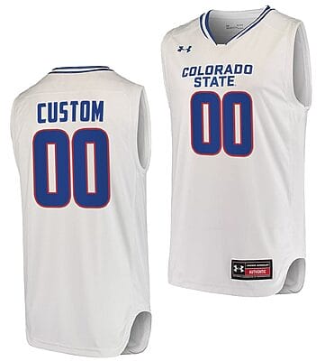 Custom Colorado State Rams Jersey Name and Number College Basketball White