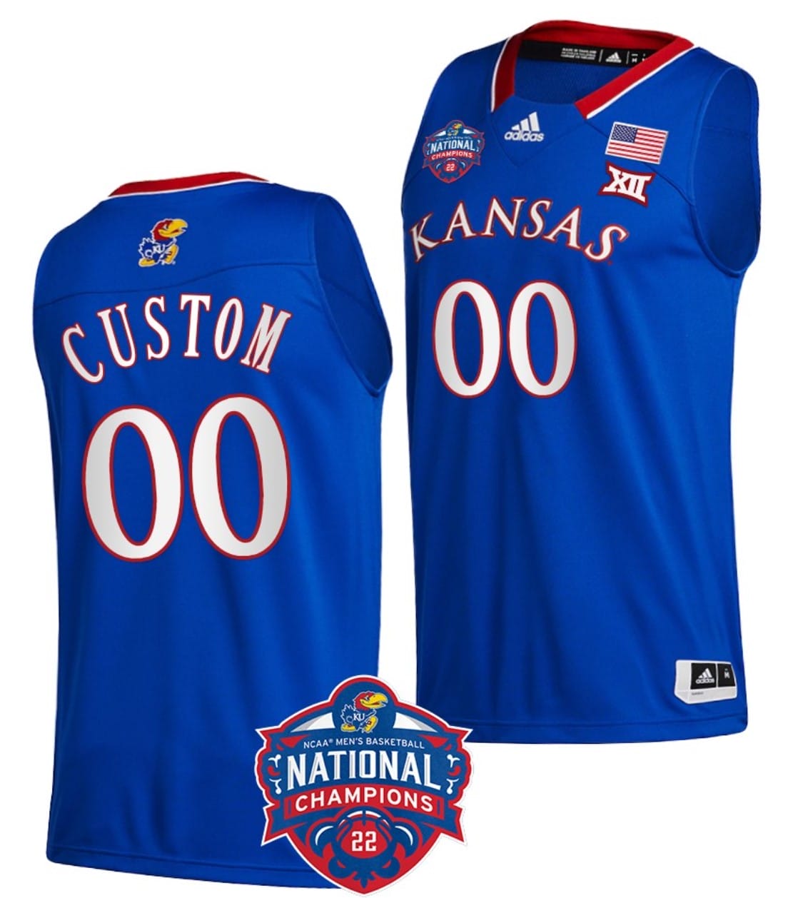[Hot] New Custom Kansas Jayhawks Jersey Logo Royal