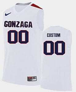 Custom Gonzaga Bulldogs Jersey Name and Number College Basketball Replica White
