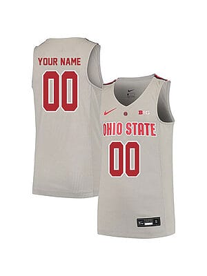 Custom Ohio State Buckeyes Jersey College Basketball Name and Number Elite Gray