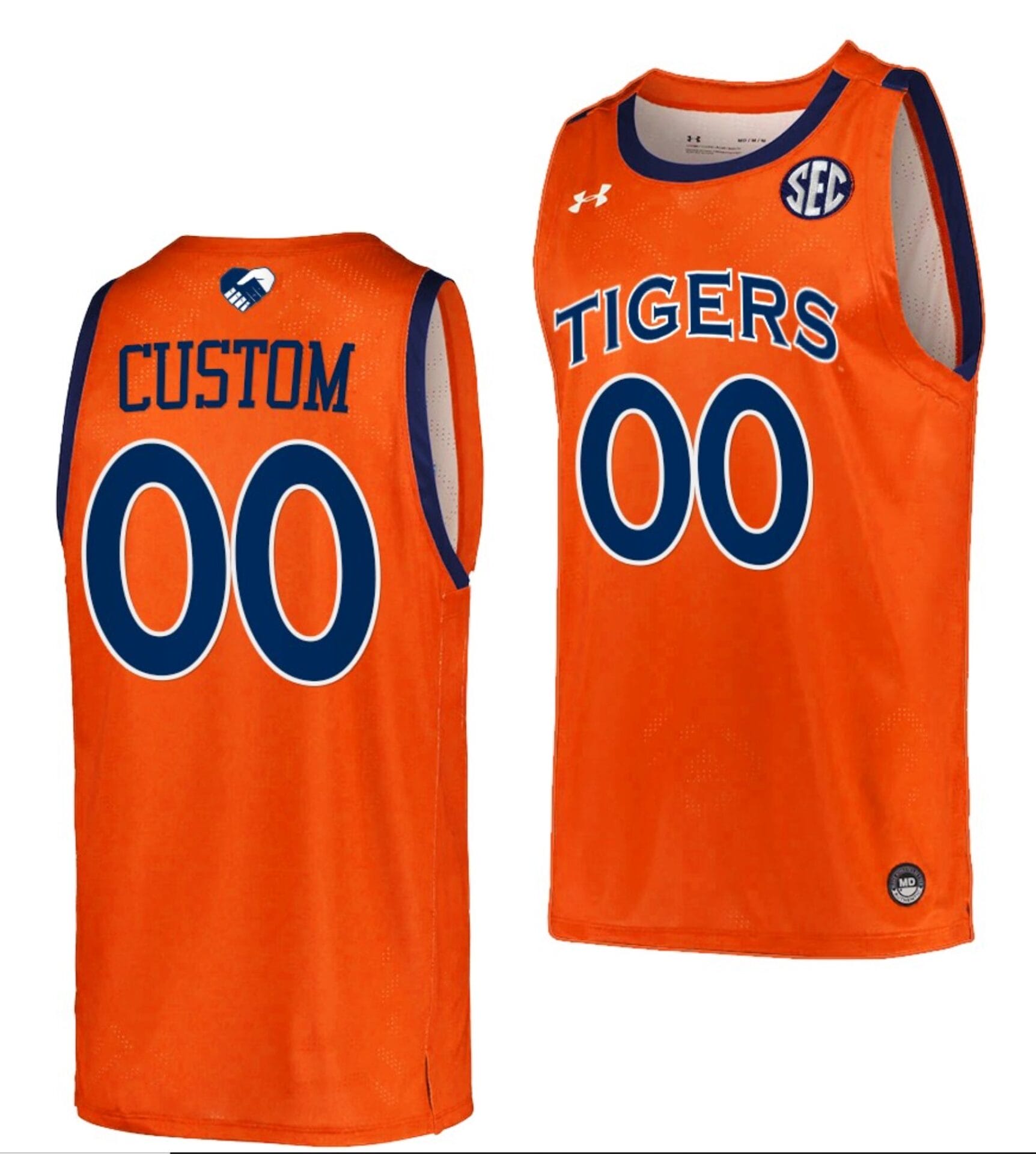 Custom Auburn Tigers Jersey Name and Number College Basketball Unite As One Orange