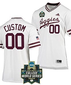 Custom Texas Aggies Baseball Jersey Name and Number NCAA 2022 College World Series White SEC