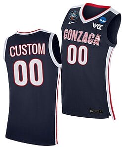 Custom Gonzaga Bulldogs Jersey Name and Number College Basketball 2021 March Madness Final Four Navy WCC