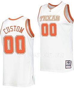 Custom Texas Longhorns Jersey College Basketball Throwback White