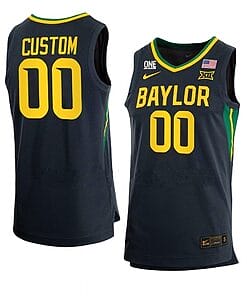 Custom Baylor Bear Basketball Jersey College Name and Number Away Black