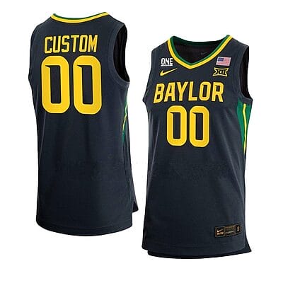 Custom Baylor Bear Basketball Jersey College Name and Number Away Black