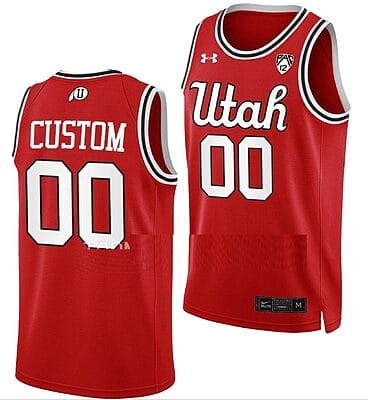 Custom Utah Utes Jersey Name and Number College Basketball Throwback Red