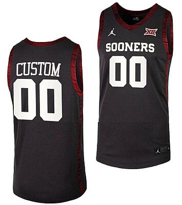 Custom Oklahoma Sooners Jersey Name and Number College Basketball Anthracite