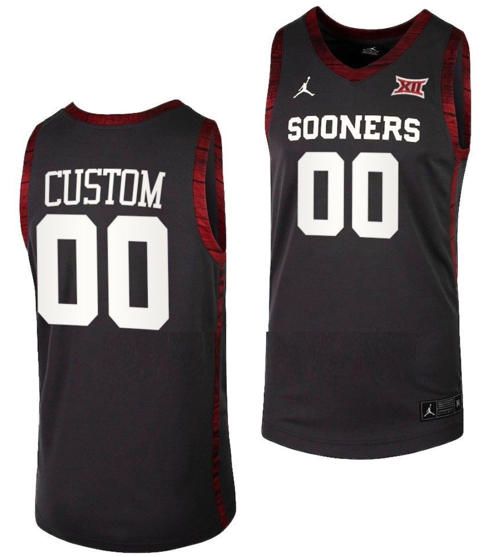 Custom Oklahoma Sooners Jersey Name and Number College Basketball Anthracite