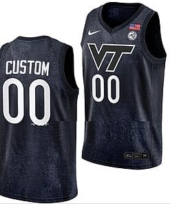 Custom Virginia Tech Hokies Jersey Name and Number College Basketball Swingman Black