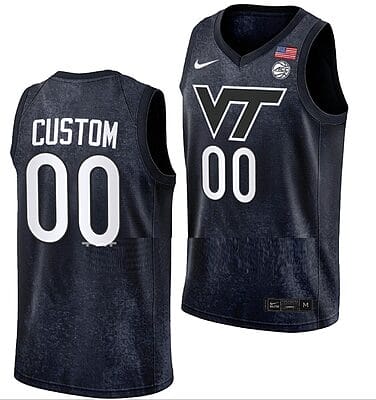 Custom Virginia Tech Hokies Jersey Name and Number College Basketball Swingman Black