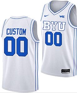 Custom BYU Cougars Jersey College Basketball White