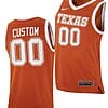 Custom Texas Longhorns Jersey College Basketball Orange Replica