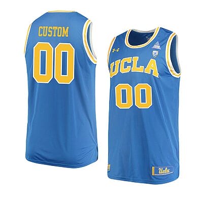 Custom UCLA Bruins Basketball Jersey College Name and Number Replica Performance Blue