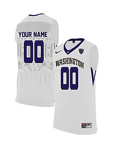 Custom Washington Huskies Jersey College Basketball Name and Number Elite White