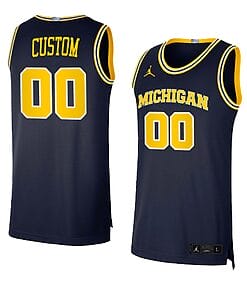 Custom Michigan Wolverines Basketball Jersey College Name and Number Swingman Navy