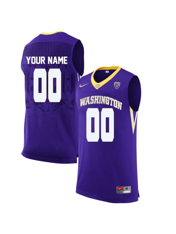Custom Washington Huskies Jersey College Basketball Name and Number Elite Purple